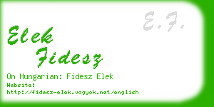 elek fidesz business card